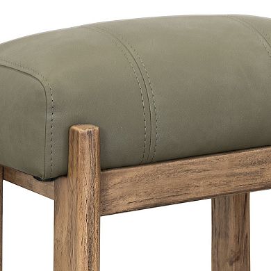 Eray Counter Stool, Almond Barrel, Faux Leather