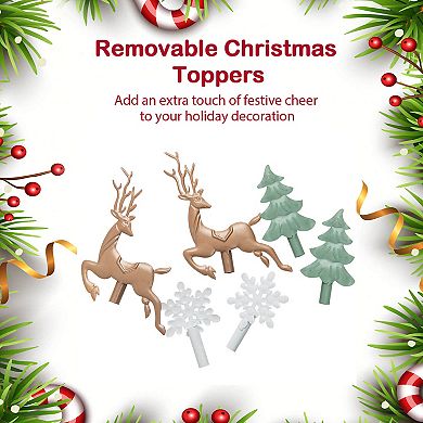 Costway 10-Hook Christmas Stocking Holder Stand on Wheels with 6 Removable Xmas Tree