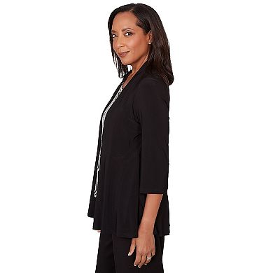 Petite Alfred Dunner Border Print Two-in-One Top