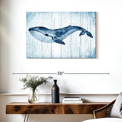 Wooden Blue Whale Wall Art