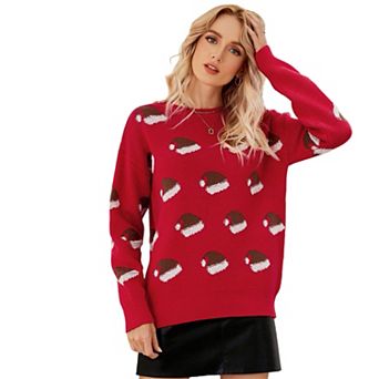 Womens Ugly Christmas Sweater Funny Santa Funny Xmas Holiday Party Knitted Pullover