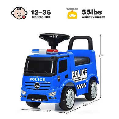 Costway Kids Ride On Push Police Car Licensed Mercedes Benz Push and Ride Racer