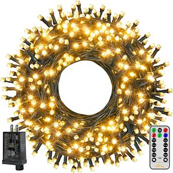 Ollny 400 LED 132ft Warm White Christmas Lights Green Cable