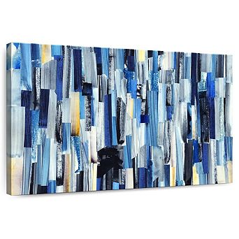 Striped Blue Abstract Wall Art