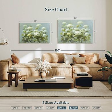 White Hydrangea Garden Wall Art