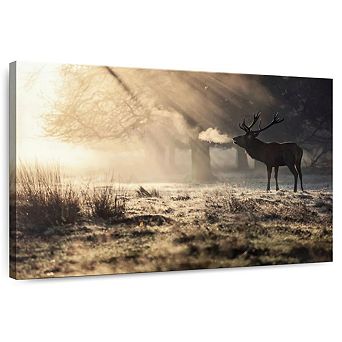 Wild Deer In Snow Wall Art