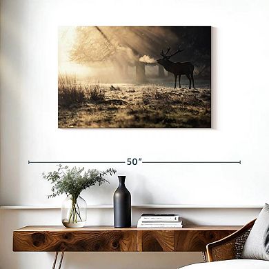 Wild Deer In Snow Wall Art