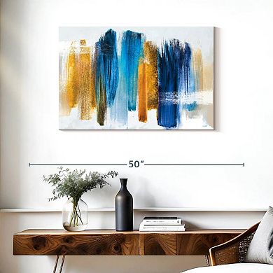 Blue And Gold Abstract Wall Art
