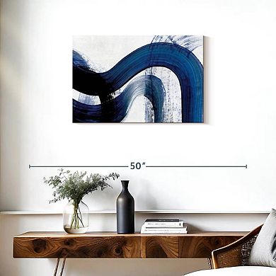 Blue Abstract Curves Wall Art