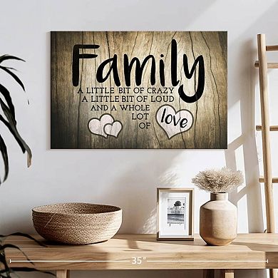 Family Love Typography Wall Art