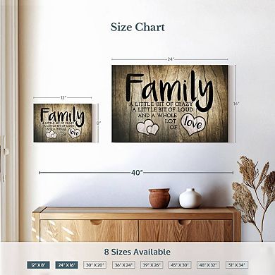 Family Love Typography Wall Art
