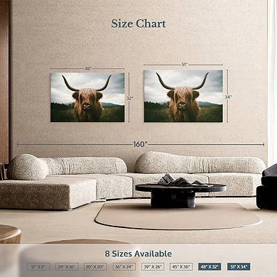 Open Field Highland Cow Wall Art