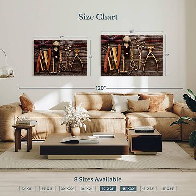 Salon Golden Tools Wall Art