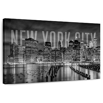 New York City Skyline Monochrome Wall Art