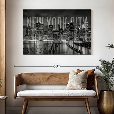 New York City Skyline Monochrome Wall Art