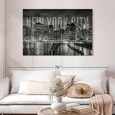 New York City Skyline Monochrome Wall Art
