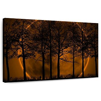 Orange Forest Silhouette Wall Art
