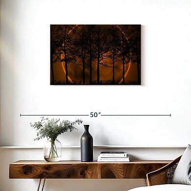 Orange Forest Silhouette Wall Art