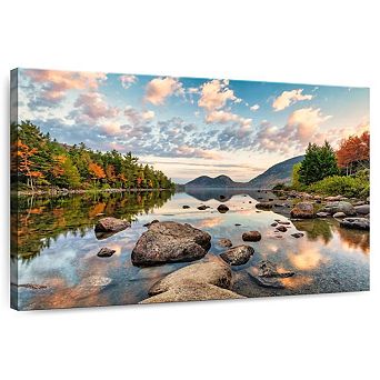 Sunrise In Jordan Pond In Acadia Wall Art