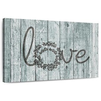 Wooden Love Typography Wall Art