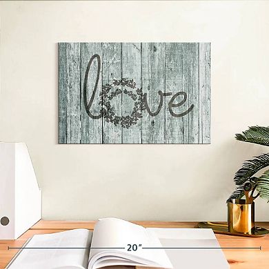 Wooden Love Typography Wall Art