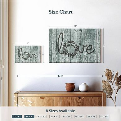 Wooden Love Typography Wall Art