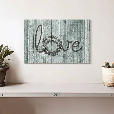 Wooden Love Typography Wall Art