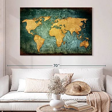 Grunge World Map Wall Art