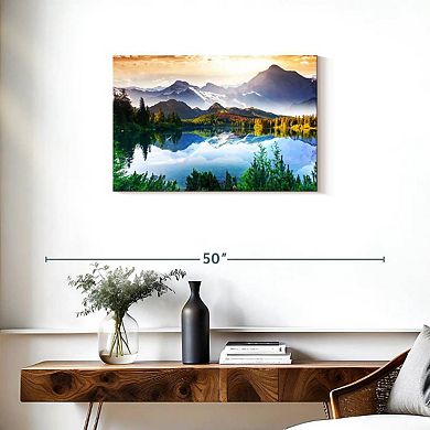 Mountain And Lake Sunrise Wall Art