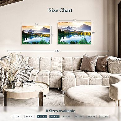 Mountain And Lake Sunrise Wall Art
