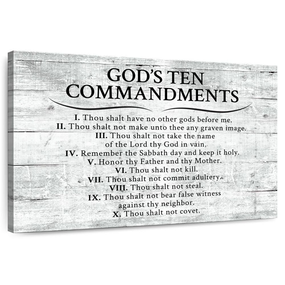 Ten Commandments Gray Wall Art