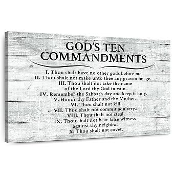 Ten Commandments Gray Wall Art