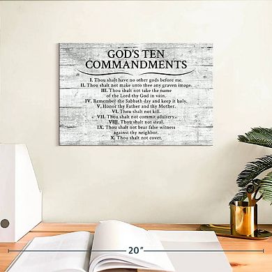 Ten Commandments Gray Wall Art