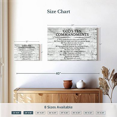 Ten Commandments Gray Wall Art