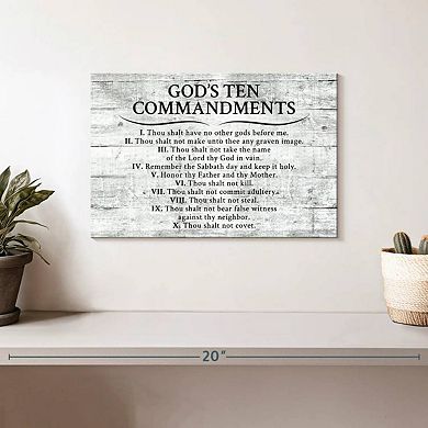 Ten Commandments Gray Wall Art
