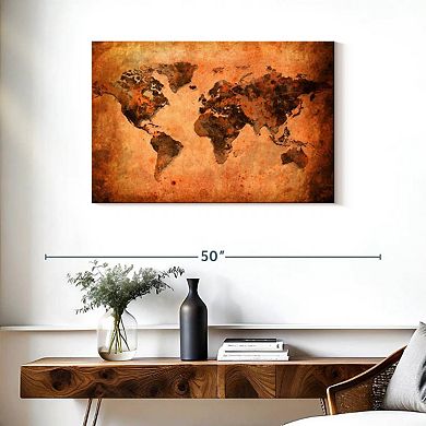 Terracotta World Map Wall Art