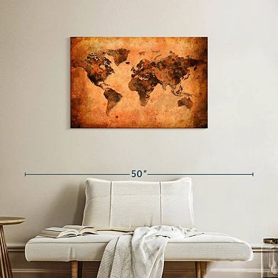 Terracotta World Map Wall Art