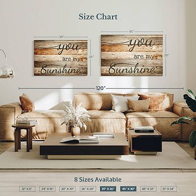 You Are My Sunshine Typography II Wall Art