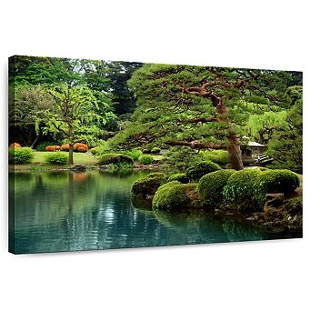 Zen Lakeside Bonsai Trees Wall Art