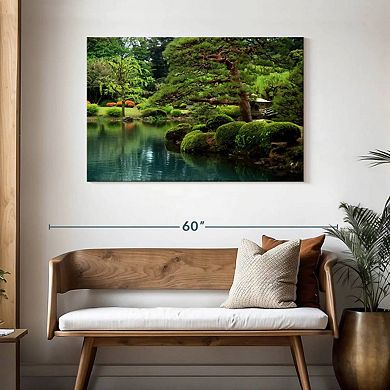 Zen Lakeside Bonsai Trees Wall Art