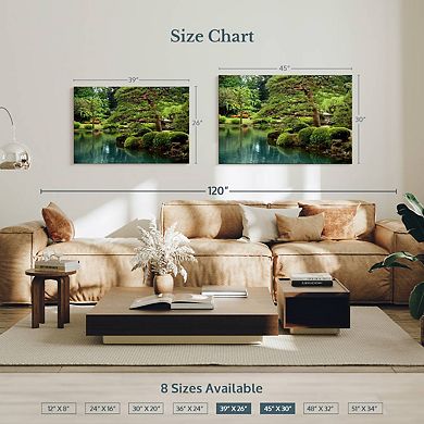 Zen Lakeside Bonsai Trees Wall Art