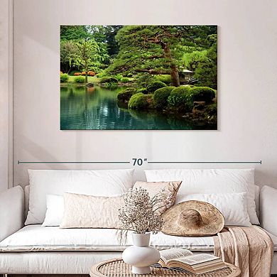 Zen Lakeside Bonsai Trees Wall Art