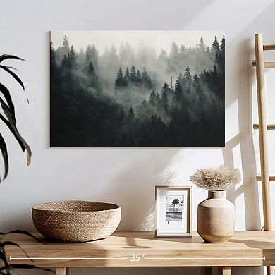 Misty Forest Mountain Wall Art