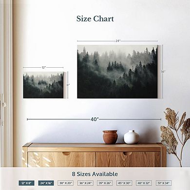 Misty Forest Mountain Wall Art