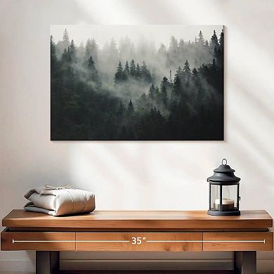 Misty Forest Mountain Wall Art