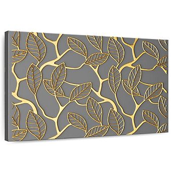 Gold Leaves Lattice Wall Art