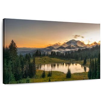 Majestic Sunset At Mount Rainer Wall Art