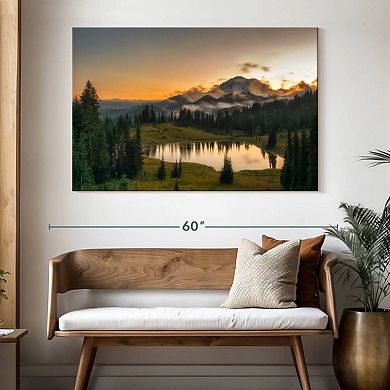 Majestic Sunset At Mount Rainer Wall Art