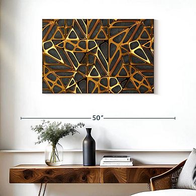 Gold Metal Lattice Wall Art