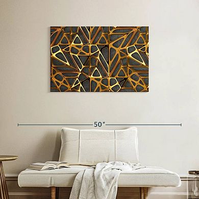 Gold Metal Lattice Wall Art